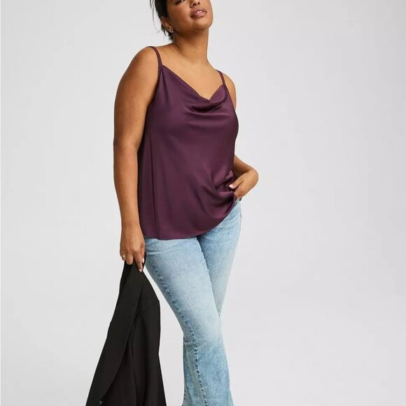 Torrid Satin Cowl Neck Cami | Wine Tasting | Size 1X | NWT | Elegant Staple - Picture 2 of 3